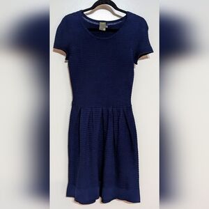 Navy Knit Midi Dress - Anthropologie - Size Small